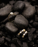 Δαχτυλίδι Χρυσό Κ14 Ροζέτα με Λευκή Πέτρα