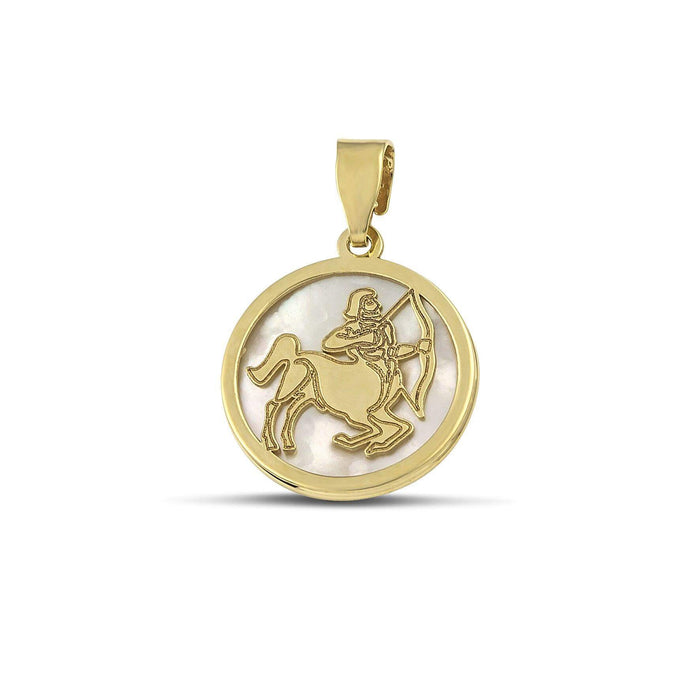 Χρυσό ζώδιο Κ9 ZC0702.028 τοξότης με φίλντισι