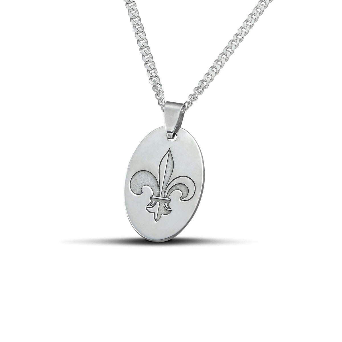Ανδρικό ασημένιο κολιέ 925 με σχέδιο Fleur De Lis NL169.