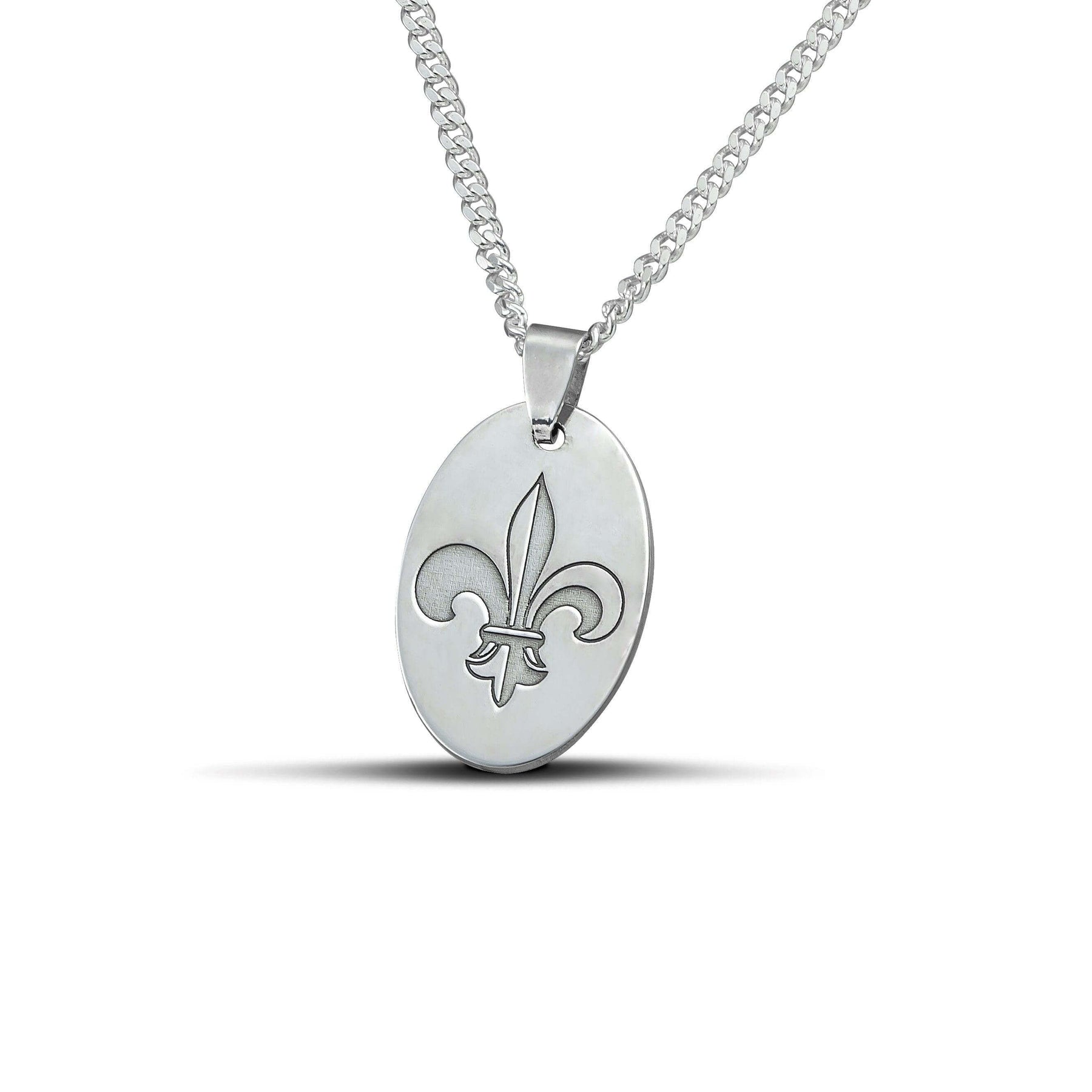 Ανδρικό ασημένιο κολιέ 925 με σχέδιο Fleur De Lis NL169.
