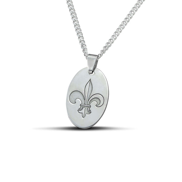 Ανδρικό ασημένιο κολιέ 925 με σχέδιο Fleur De Lis NL169.