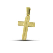 Ανδρικός σταυρός Κ14 μοντέρνος με λουστράτη και σαργέ επιφάνεια, σε μοντέλο.