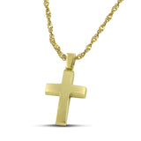 Ανδρικός σταυρός χρυσός Κ14, διπλής όψης, σε χοντρή αλυσίδα.