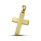 Ανδρικός σταυρός βάπτισης από χρυσό Κ14 διπλής όψεως