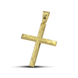 Ανδρικός σταυρός βάπτισης από χρυσό Κ14 σαγρέ