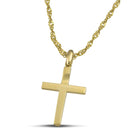 Βαπτιστικός Σταυρός για Αγόρι Χρυσός 14K Διπλής Όψεως με Ανάγλυφες Λεπτομέρειες CS005