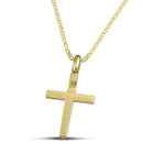 Βαπτιστικός Σταυρός για Αγόρι Χρυσός 14K Διπλής Όψεως με Ανάγλυφες Λεπτομέρειες CS005