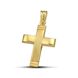 Ανδρικός χρυσός σταυρός βάπτισης 14 καρατίων γυαλιστερός