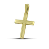 Ανδρικός χρυσός σταυρός βάπτισης Κ14 διπλής όψης