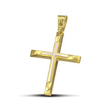 Ανδρικός χρυσός σταυρός βάπτισης Κ14 δίχρωμος