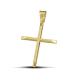 Χρυσός βαφτιστικός σταυρός Κ14 για άντρα. Χειροποίητο κόσμημα με ελαφριά κατασκευή.