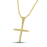 Χρυσός βαφτιστικός σταυρός Κ14 για άντρα. Χειροποίητο κόσμημα με ελαφριά κατασκευή. Περασμένος σε «Θ» αλυσίδα.