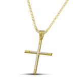 Ανδρικός σταυρός από χρυσό 14 καρατίων και λευκόχρυσο, περαασμένο σε «Θ» αλυσίδα.