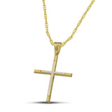 Ανδρικός σταυρός από χρυσό 14 καρατίων και λευκόχρυσο, περαασμένο σε «Θ» αλυσίδα.