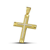 Ανδρικός Χρυσός σταυρός βάπτισης Κ14 με σαγρέ επιφάνεια