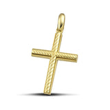 Ανδρικός χρυσός σταυρός Κ14 με ανάγλυφες λεπτομέρειες