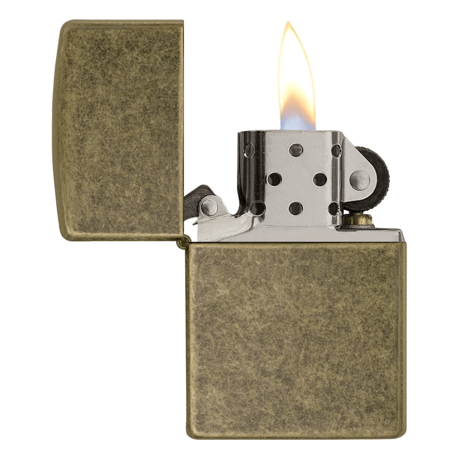 Αντιανεμικός αναπτήρας Zippo Antique Brass 201FB σε σκούρο χρυσό χρώμα.