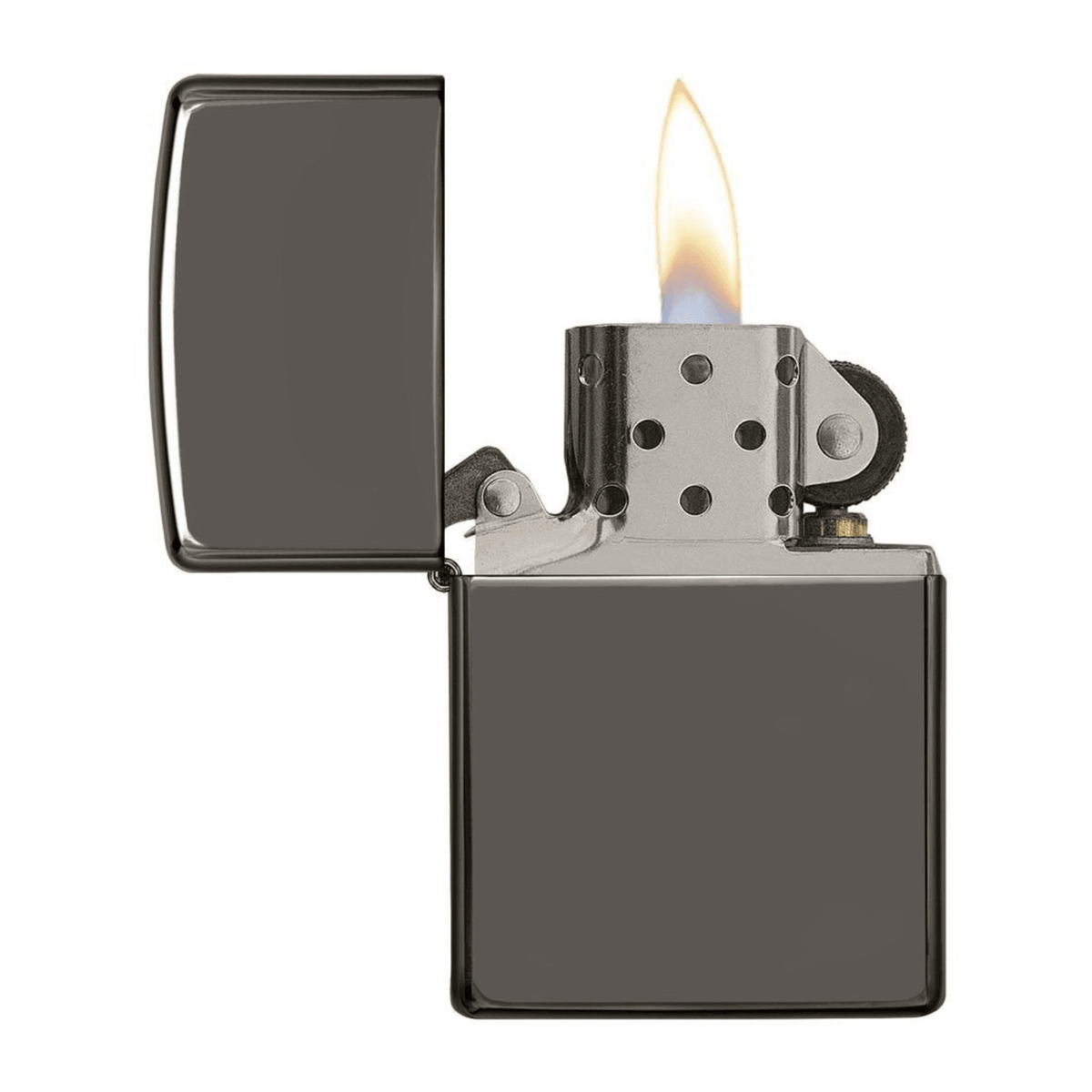 Αντιανεμικός αναπτήρας Zippo Black Ice 150 σε γκρι σκούρο χρώμα και γυαλιστερή υφή με δυνατότητα χαράγματος για ένα προσωποποιημένο δώρο.
