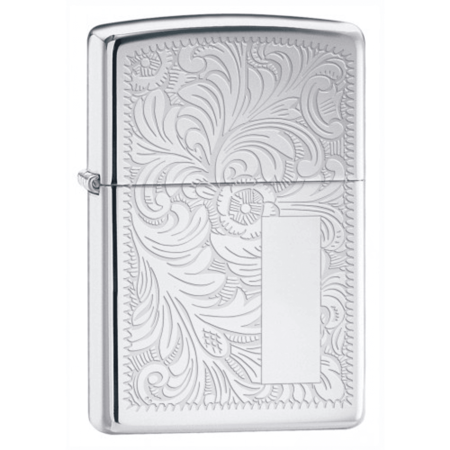 Αντιανεμικός αναπτήρας Zippo Brass Venetian 352 σε ασημί μεταλικό χρώμα με φλοράλ λεπτομέρειες και δυνατότητα χάραξης.