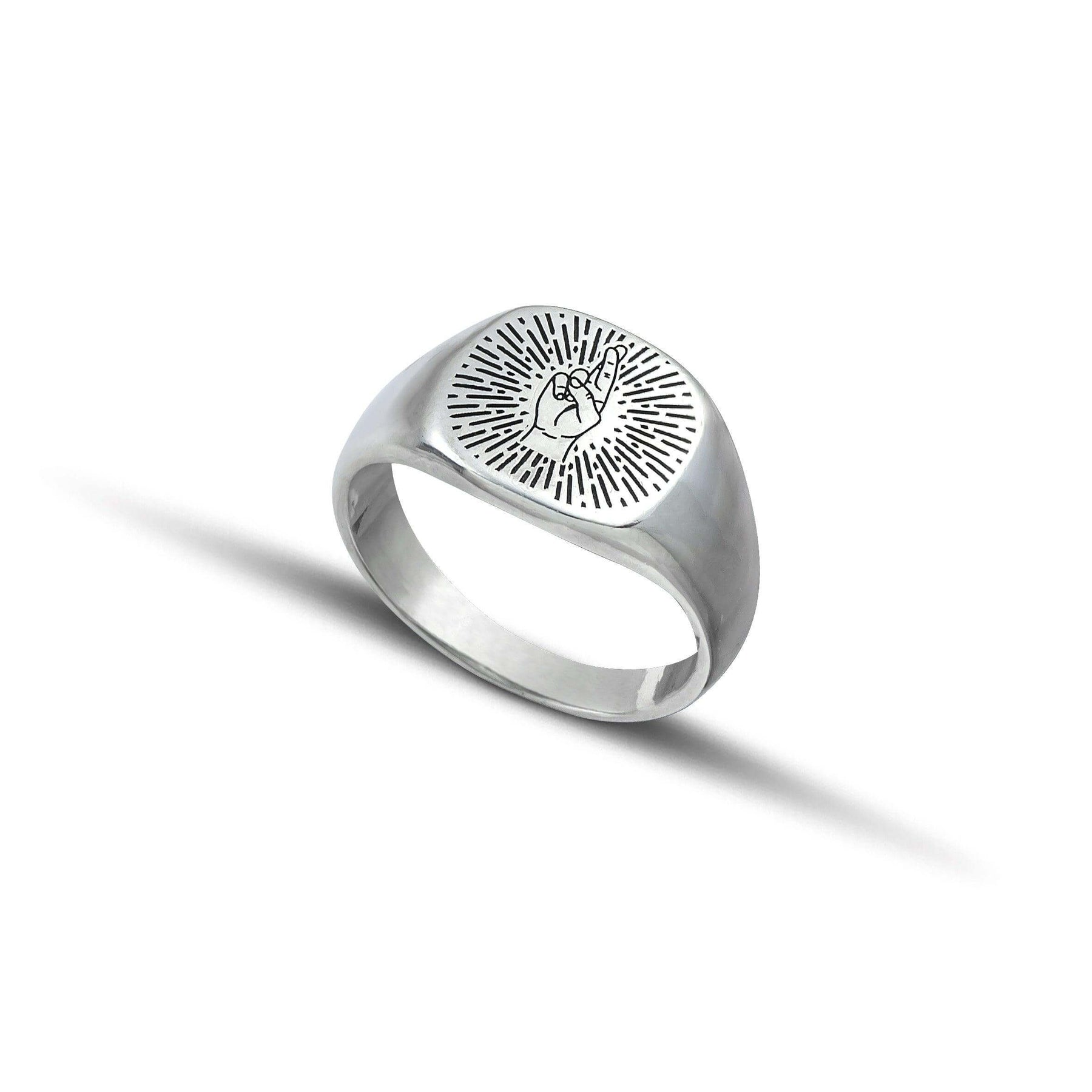 Ασημένιο δαχτυλίδι 925 fingers crossed επιπλατινωμένο - themelidisjewels