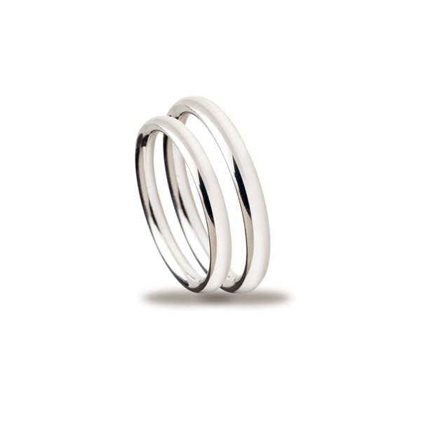 Βέρες Σετ Λευκόχρυσες Λουστράτες MASCHIO FEMMINA SL04 - themelidisjewels