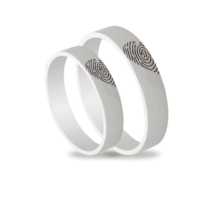 Βέρες Σετ Λευκόχρυσες με Δακτυλικό Αποτύπωμα MASCHIO FEMMINA TMF-93 - themelidisjewels