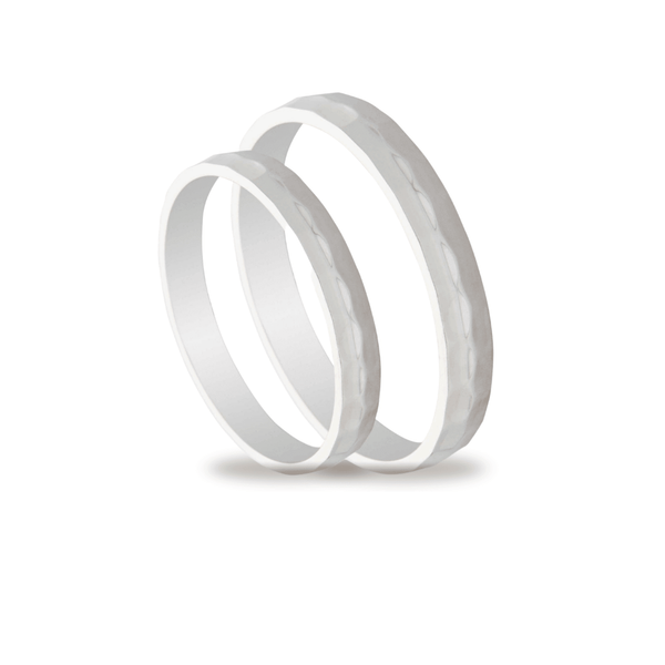 Βέρες Σετ Λευκόχρυσες με Σχέδια MASCHIO FEMMINA TMF-100 - themelidisjewels