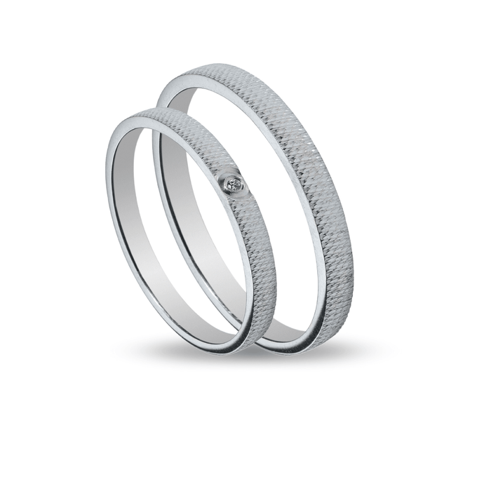 Βέρες Σετ Λευκόχρυσες με Ζιργκόν MASCHIO FEMMINA SL92 - themelidisjewels