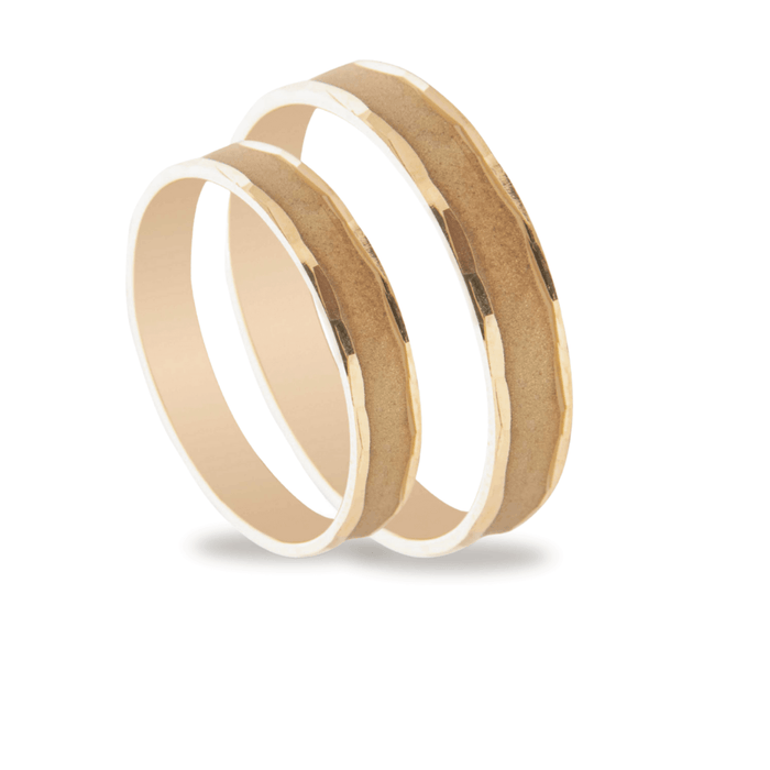 Βέρες Σετ Χρυσές με Σχέδια MASCHIO FEMMINA TMF-80 - themelidisjewels