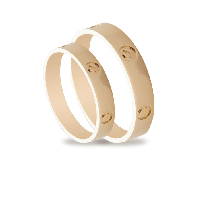 Βέρες Σετ Χρυσές με Σχέδια MASCHIO FEMMINA TMF-91 - themelidisjewels