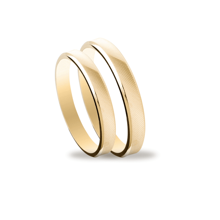 Βέρες Σετ Χρυσές με Σχέδιο MASCHIO FEMMINA SL07 - themelidisjewels