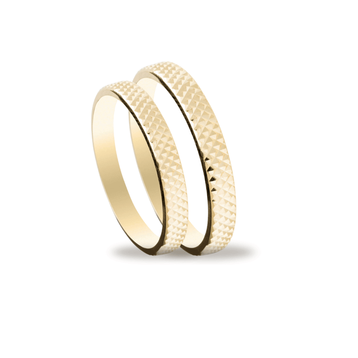 Βέρες Σετ Χρυσές με Σχέδιο MASCHIO FEMMINA SL08 - themelidisjewels