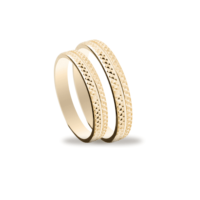 Βέρες Σετ Χρυσές με Σχέδιο MASCHIO FEMMINA SL18 - themelidisjewels