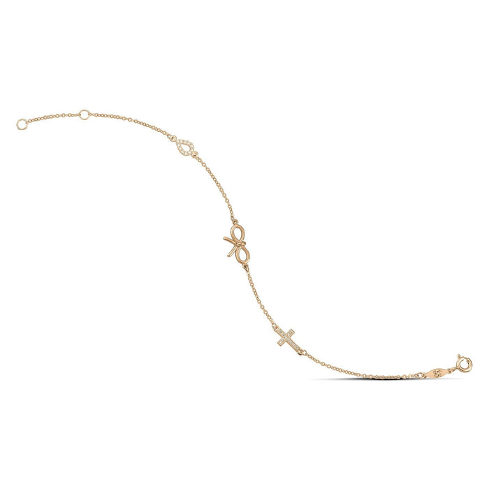 Βραχιόλι ροζ χρυσό με φιογκάκι - themelidisjewels