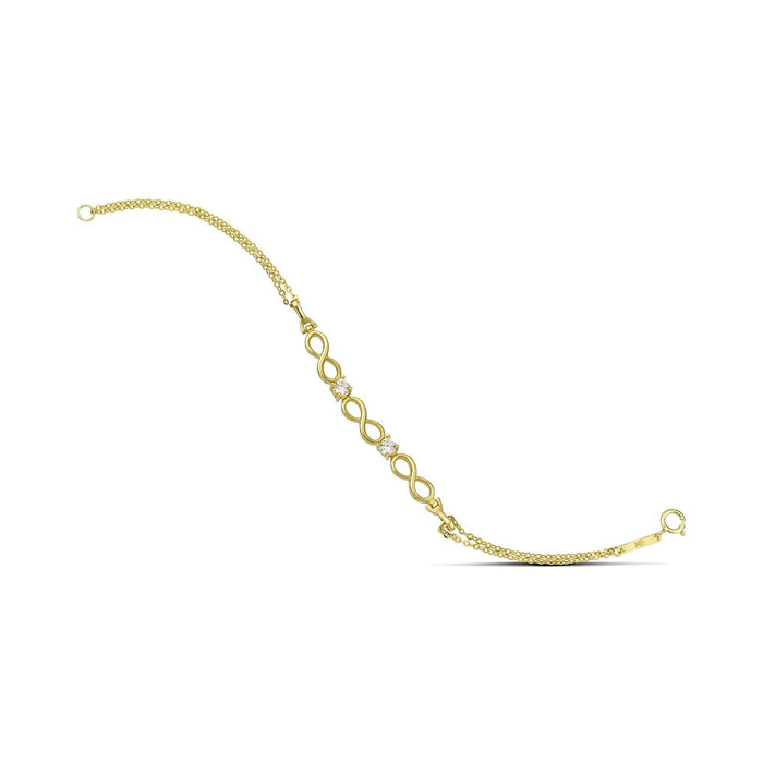 Βραχιόλι χρυσό με άπειρο και ζιργκόν - themelidisjewels