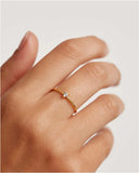 Δαχτυλίδι White Heart Ασήμι 925 Επιχρυσωμένο PDPAOLA AN01-223-14 - themelidisjewels