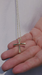 Βαπτιστικός Σταυρός για Κορίτσι MCS098 Χρυσός 14K με Μοντέρνο Μίνιμαλ Σχέδιο
