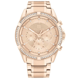 Γυναικείο ρολόι Tommy Hilfiger Kenzie 1782558 με ροζ χρυσό ατσάλινο μπρασελέ και ροζ χρυσό καντράν διαμέτρου 40mm με ζιργκόν.
