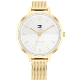 Γυναικείο ρολόι Tommy Hilfiger Florence 1782579 με χρυσό ατσάλινο μπρασελέ και άσπρο καντράν διαμέτρου 38mm.