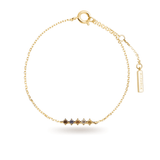 Γυναικείο βραχιόλι PDPAOLA Sage PU01-110-U από ασήμι 925 επιχρυσωμένο με χρυσό 18 καρατίων, με καρφωτές πέτρες ζιργκόν και προσαρμόσιμη αλυσίδα 15-18 cm.