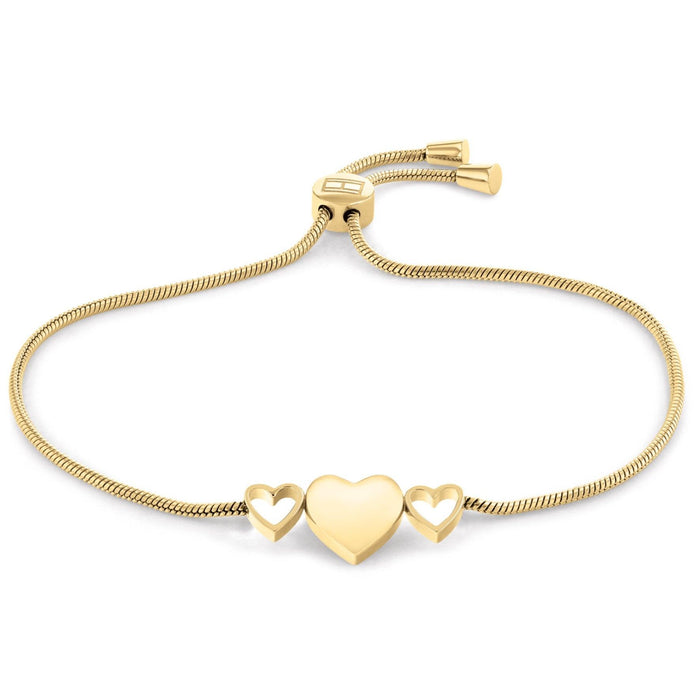Γυναικείο βραχιόλι Tommy Hilfiger με καρδιά σε χρυσό χρώμα.