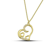 Γυναικείο χρυσό κολιέ 9Κ με καρδιές και πέτρες NL048 - βίντεο.