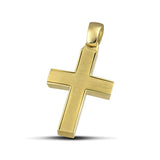Βαπτιστικός χρυσός σαγρέ σταυρός Κ14 για κορίτσι.