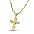 Βαπτιστικός Σταυρός για Κορίτσι CS036 Χρυσός 14K με Ανάγλυφη Επιφάνεια