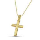 Βαπτιστικός Σταυρός για Κορίτσι CS036 Χρυσός 14K με Ανάγλυφη Επιφάνεια