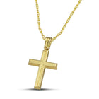 Βαπτιστικός Σταυρός για Κορίτσι CS036 Χρυσός 14K με Ανάγλυφη Επιφάνεια