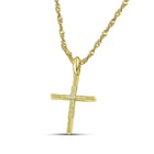 Βαπτιστικός Σταυρός για Κορίτσι MCS102 Χρυσός 14K με Ανάγλυφο Σχέδιο και Ζιργκόν