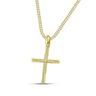 Βαπτιστικός Σταυρός για Κορίτσι MCS102 Χρυσός 14K με Ανάγλυφο Σχέδιο και Ζιργκόν