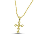 Βαπτιστικός Σταυρός για Κορίτσι MCS104 Χρυσός 14K Διάτρητος με Ζιργκόν