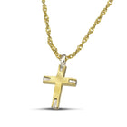 Βαπτιστικός Σταυρός για Κορίτσι CS030 Χρυσός 14K Διπλής Όψεως με Ανάγλυφες Λεπτομέρειες